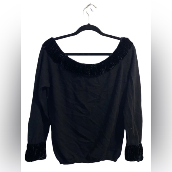 MARIA DI RIPABIANCA CASHMERE BLACK KING SLEEVE TOP - Picture 2 of 4